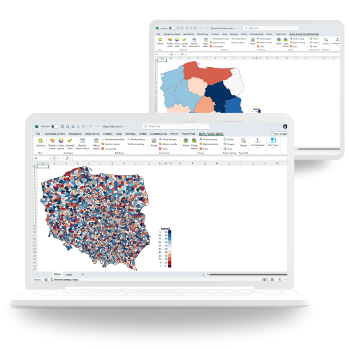 Filled map in Excel – regions colored by value